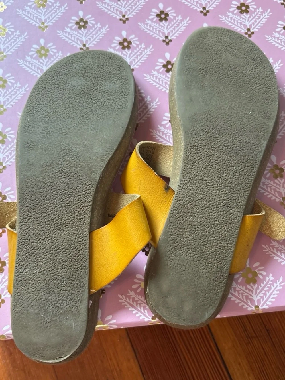 Blowfish Mustard Yellow Buckle Toe-Post Sandals